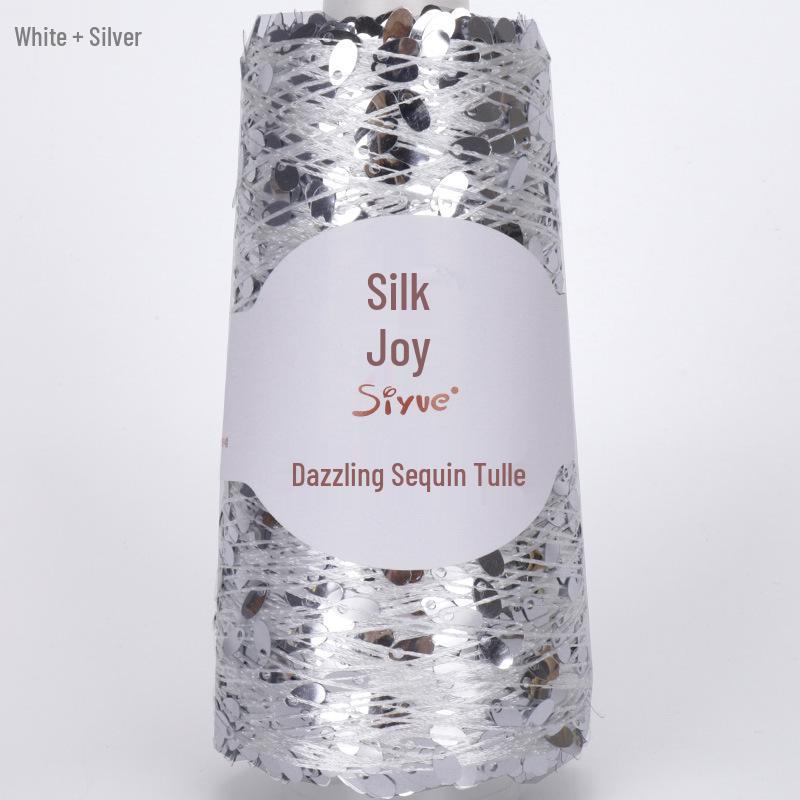 Siyue Silk Color Point Yarn: Dazzling Sequin Wool with Water Drop Sequins for DIY Hand Knitting