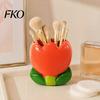 Girly Room Decor Accessories Tulip Makeup Brush Holder, Resin Cosmetic Organizer for Vanity Desk, Cute Flower Pen Sweet Style Cup Office