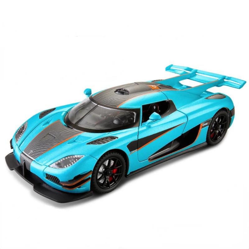 1/24 Koenigsegg One1, модель автомобиля из сплава, литая под давлением игрушка со звуковым светом, откатным моделированием, масштабная модель автомобиля, игрушка для мальчика, подарок на день рождения