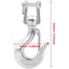 Поворотный крюк, 650 кг/1000 кг, поворотный подъемный крюк из нержавеющей стали 304 с такелажным аксессуаром, предохранительное ушко, поворотные подъемные цепные крюки(650 кг)