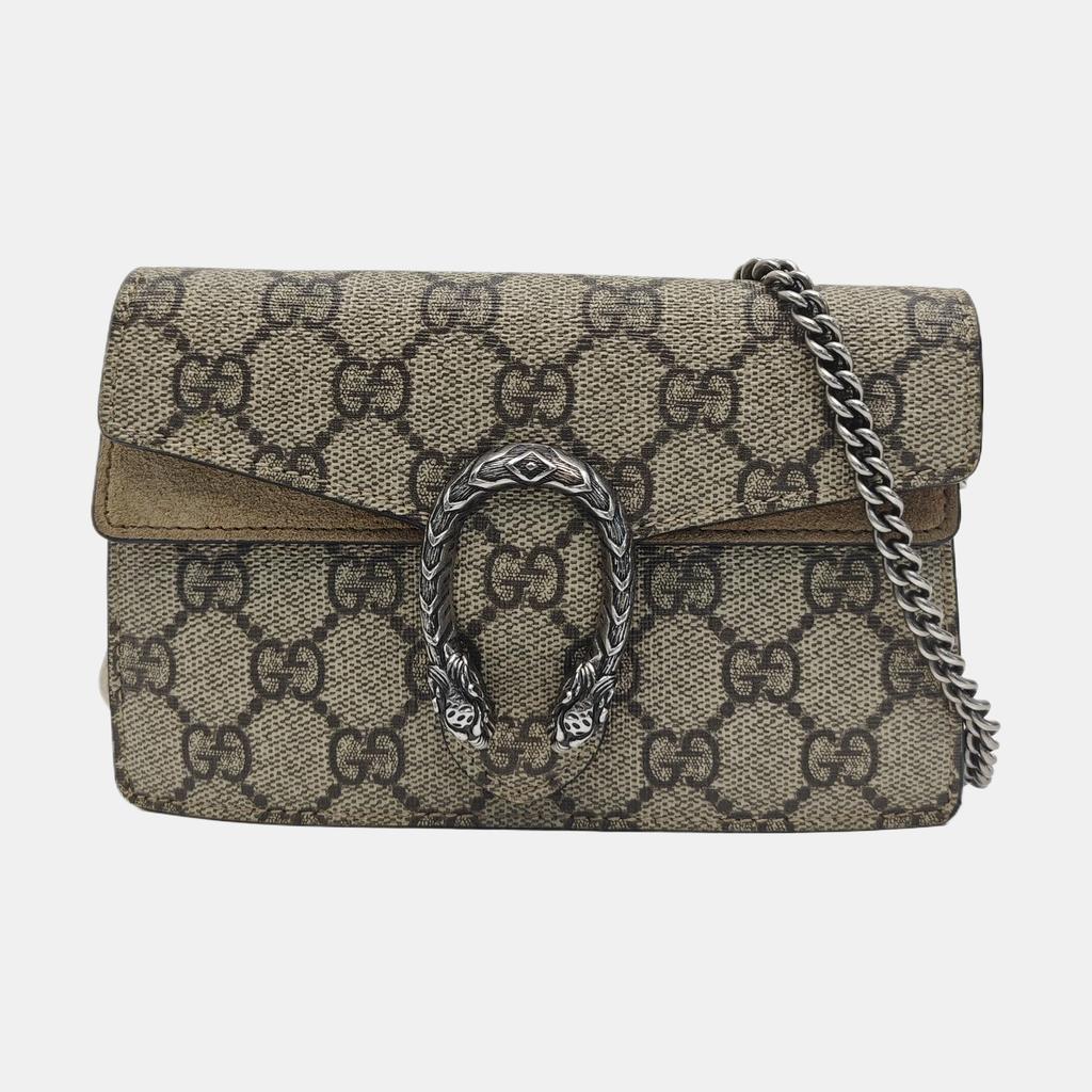 [Pre-Owned] Gucci Dionysus GG Supreme Super Mini Bag 'Beige' - Very Good #42OUI8