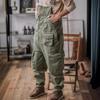 Men's Reverse Craftsman American Retro Ami Khaki Loose Multi-pocket Work Overalls Jumpsuit