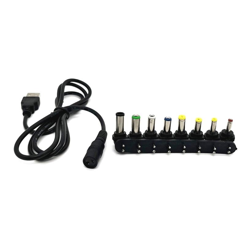 Кабель для зарядки USB - DC5521, кабель питания USB - DC5V, кабель для зарядки 5,5x2,1 мм и 8 адаптеров для нескольких устройств