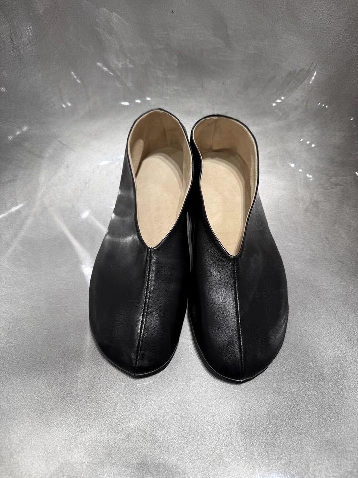 Whole Sheepskin~ Genuine Leather Round Head Shallow Mouth Single Shoes Women's One-pedal Flat-soled Small Leather Shoes Versatile and Simple Ladyshoes