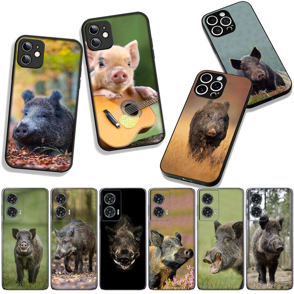 Phone Cover Animal Wild Boar Pig Casing for Apple iPhone 16 15 14 Plus 13 12 Mini 17 Pro Max + ProMax 16E Air 15+ Case