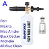 Snow Foam Lance Foam Generator High Pressure Soap Foamer for Makita Mac Allister Black Decker AR Blue Michelin Pressure Washer