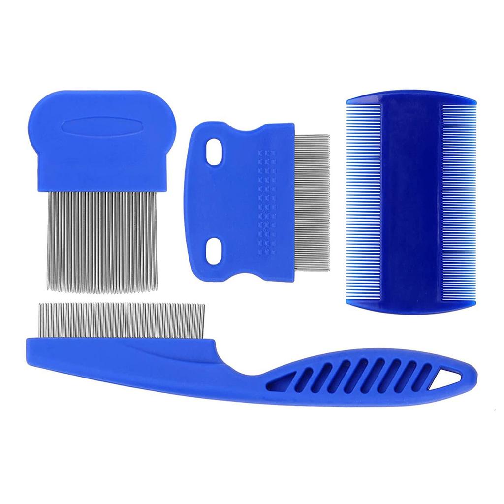 4pcs/set Flea Comb for Cat Dogs Comfort Flea Hair Grooming Tools Deworming Brush Short Long Pets Hair Fur Remove