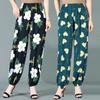 Middle Aged and Elderly Mothers' Pants Summer Lantern Pants Sleeping Pants Floral Pants Long Pants