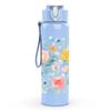 1PC Light Tone Pastel Floral Pattern Print 750ml Color Plastic Sports Water Bottle Leakproof Flip Straw Lid Suitable for Sports Office Home Use