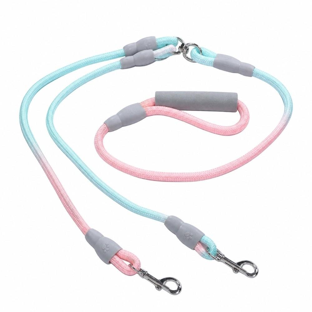 1.2cmx0.8M+1.0cmx0.6M Gradient Color Double Dog Leash Lightweight Dual Dog Rope Pet Owner