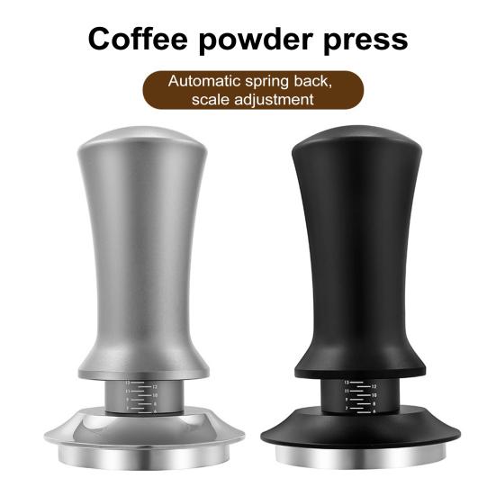 Ручной темпер для кофе с автоматическим отскоком, подпружиненный и масштабируемый дисплей, регулируемая глубина, съемный темпер для эспрессо-машины