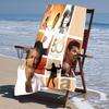 proof beach towel with singer Cliff Richard pattern - soft,absorbent,quick-drying,machine washable - perfect for swimming,camping,bathing