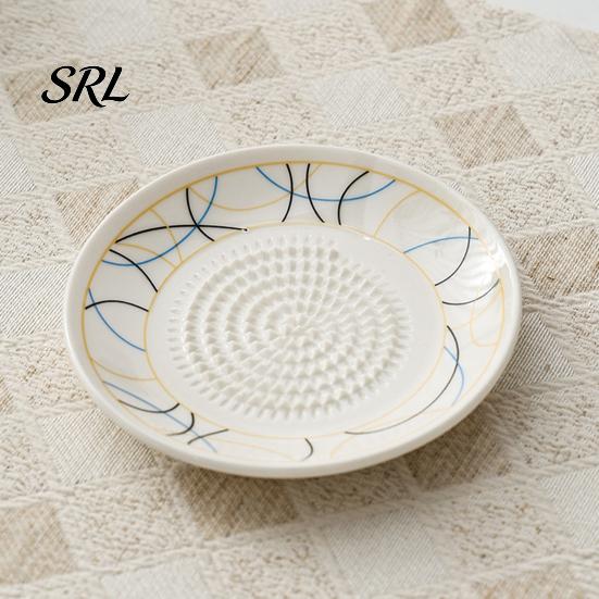 Garlic Dipping Sauce Bowl Ceramic Grinder, Multi-Functional Grating Plate, Manual Ginger Mixing Zester Bowl, All-in-One Prep Serving Dish, Kitchen