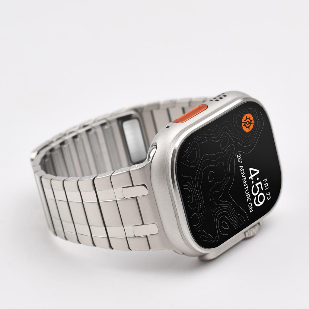 Магнитный ремешок-петля для Apple Watch Series10 46 мм, браслет-звено для iWatch Ultra 2 49 мм 9 8 7 6 5 4 45 мм 44 мм 42 мм, браслет из нержавеющей стали