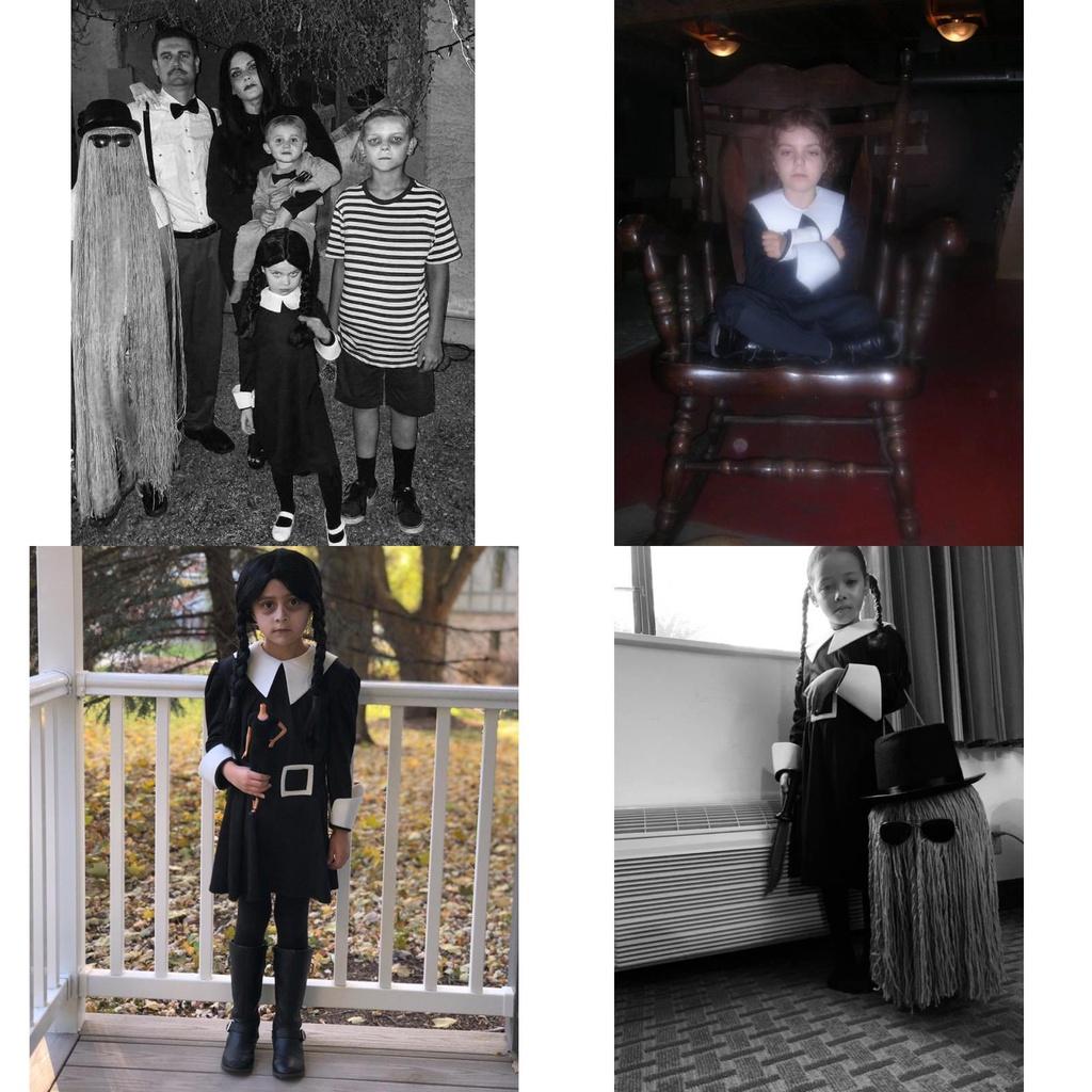 Семейка Аддамс Среда Черное Платье Готический Костюм Для Детей Возраста 3-12 лет