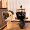 Милая плюшевая кукла-кошка, игрушка, брелок для женского рюкзака, подвеска в машину, аксессуары, подарки