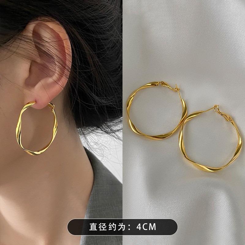 Серебряная Игла Осень и Зима Металлические Серьги Серьги Нишевая Мода Серьги в Холодном Стиле Универсальные Легкая Роскошь Премиальные Серьги