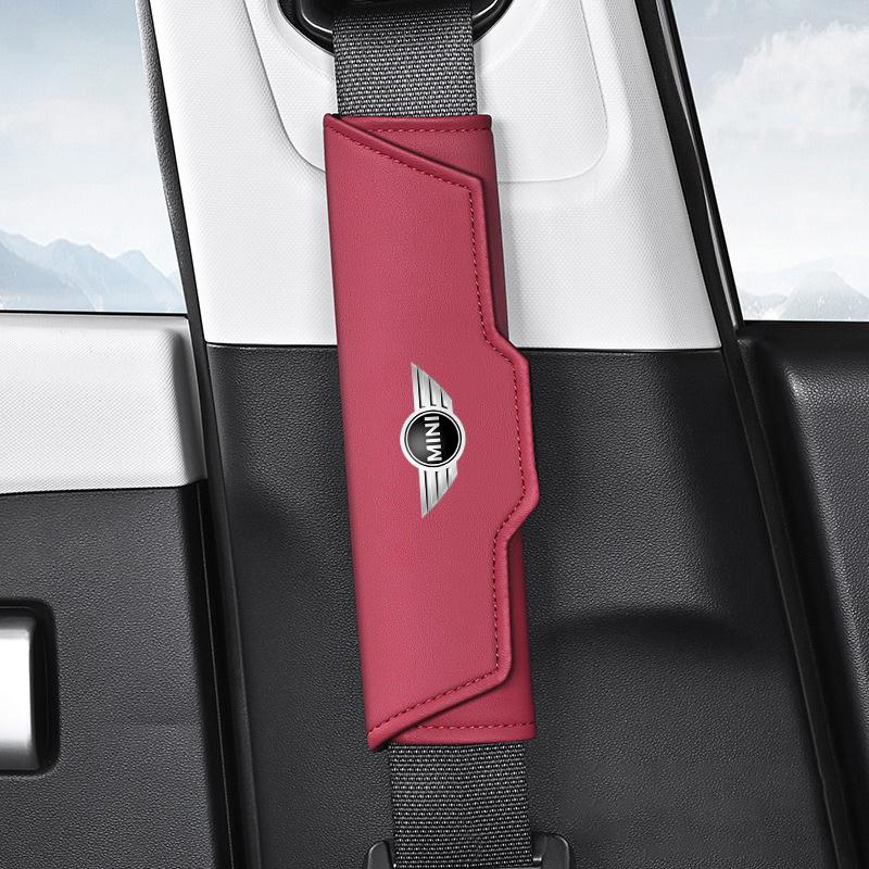 Microfiber Leather Car Seat Belt Shoulder Pad with Velcro Soft Belt Cushion For Bmw Mini Countryman Cooper One Sticker Accessory z4