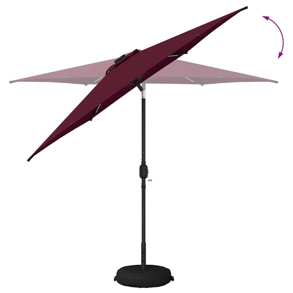 Garden Umbrella with LED Lights and Base 270 x 270 cm