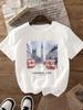 Lightweight Breathable Fabric Spring Summer Travel Souvenir Unisexs Graphic Doubledecker Print White Casual Aesthetic Clothes