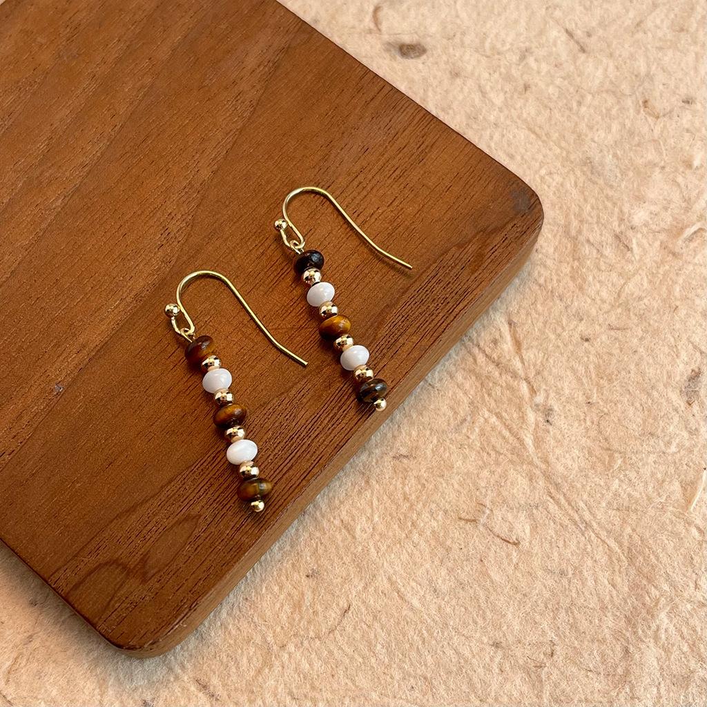 Серьги-подвески оригинального дизайна, этнический стиль, серьги из бисера из натурального камня, серьги в стиле ретро и персонализированные новые серьги в китайском стиле