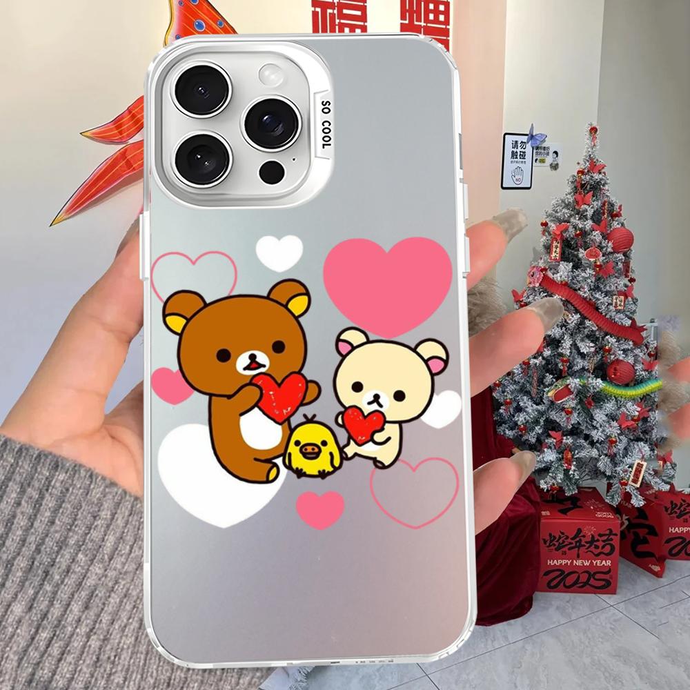 Чехол для телефона Rilakkuma для iPhone 16 15 14 13 12 11 Pro Max X XR XSMAX 8 7 Plus Матовый Ударопрочный Задний Чехол