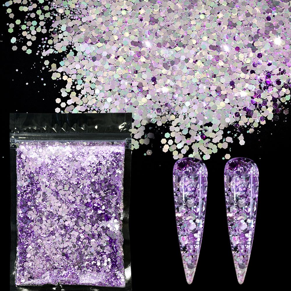 Laser Mixed Glitter Nail Art Decoration Pet Symphony Sweet Ladies Nail Art Decoration Glitter Sequins