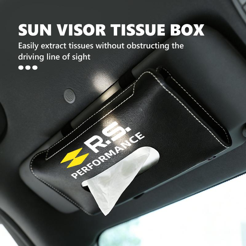 Car Tissue Box Sun Visor Hanging Napkin Holder Paper Storage Bag For Renault Dacia Duster Megan Zoe Scenic Koleos Fluence NN39
