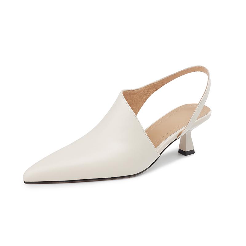 Модные Сандалии для Женщин Размеры 34-40 Натуральная Кожа Высокий Каблук Летняя Обувь 2025 Сексуальные Остроносые Для Вечеринки Офиса Платья Женские Сандалии