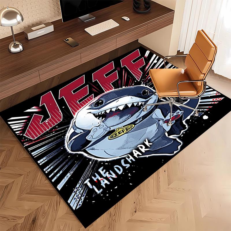 1pc Jeff the Land Shark2 Print Area Rug - Soft, Washable Non-Slip Indoor Mat, Living Room, Home Office Decorative Rug,Office Decorative