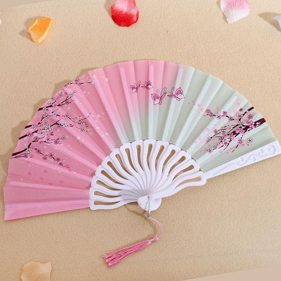 Складной вентилятор с глянцевой текстурой. Красивые различные стили. Гладкая поверхность. Тонкая работа. Украшение. Ткань Оксфорд. Ручной вентилятор в китайском стиле. Товары для дома.