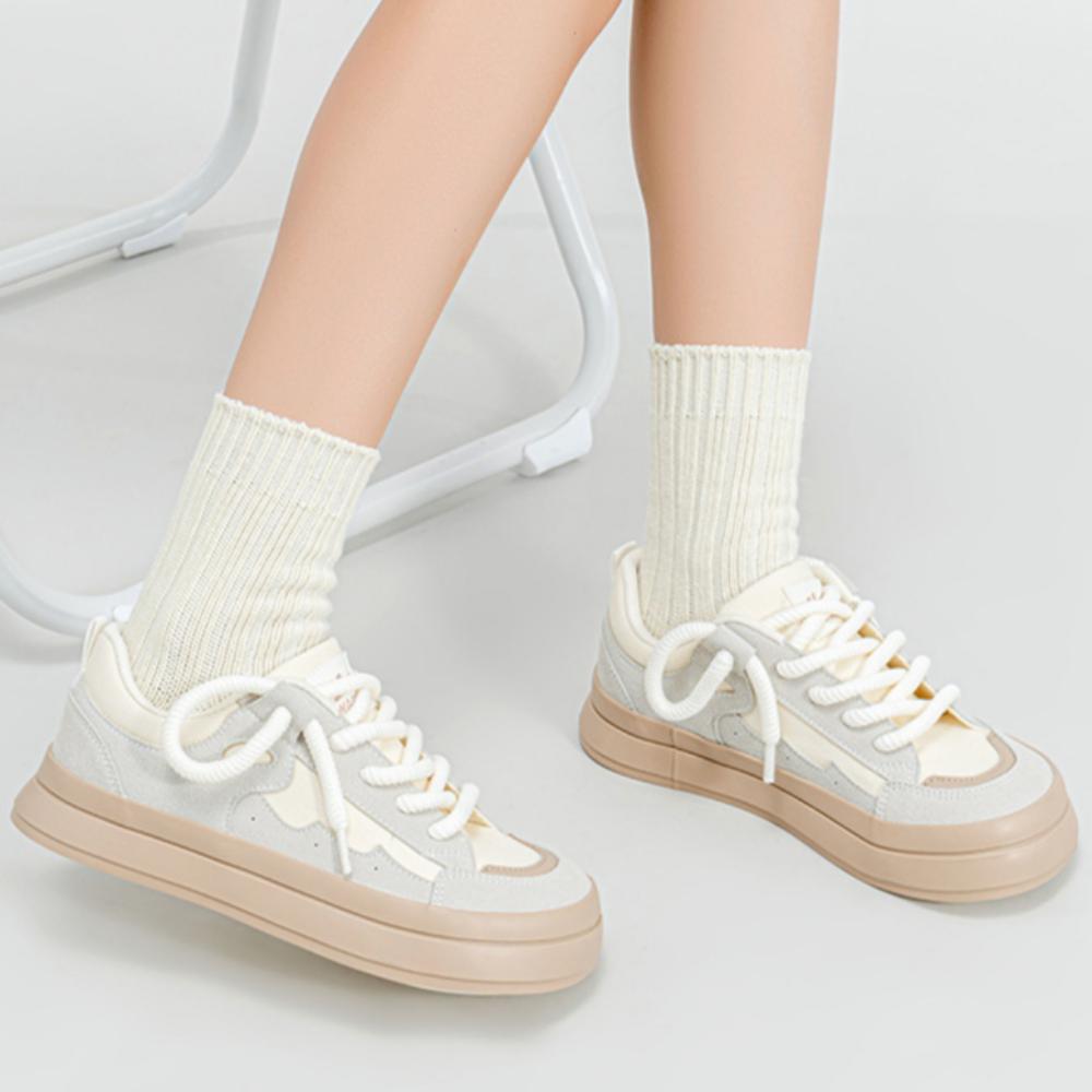 Warrior Back Little White Shoes Women's Low-top Thick-soled Breathable Casual Shoes Retro Board Shoes