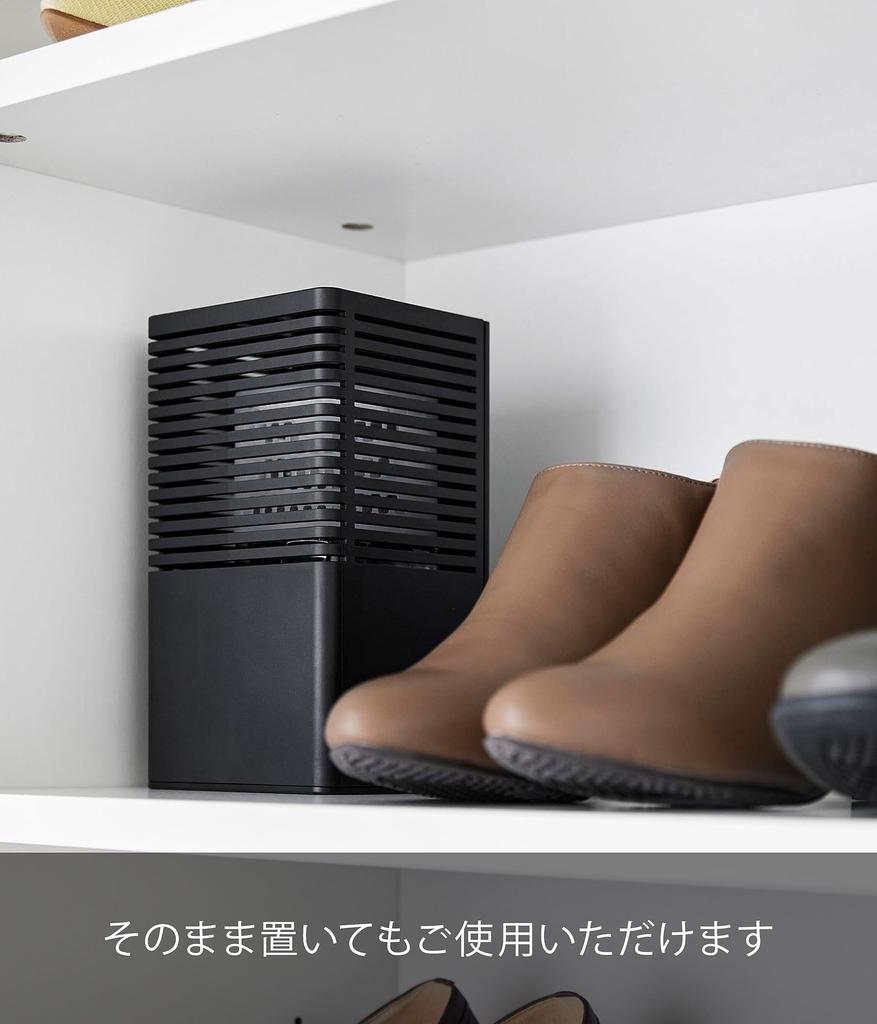 Yamazaki Jitsugyo [Gypsum Board Tweezers and Wood Screws Included] Deodorant Case for Plaster Board Walls, L Black, Approx. W11 X D9.5 X H20.3cm