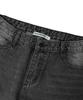 ESCAPEFROM Escf People Print Banded Washed Denim Pants Black Denim