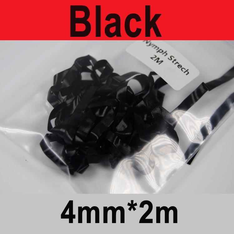2 сумки по 2 метра, прозрачная черная эластичная лента для завязывания мушек «Нимфа» для изготовления гудок-червей