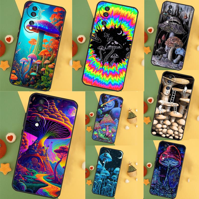 Weird Trippy Mushroom Case For Honor X8b X9b X8a X9a X7a X6a X7 X8 X9 Honor 70 50 10 90 Lite Magic 6 5 Pro Cover