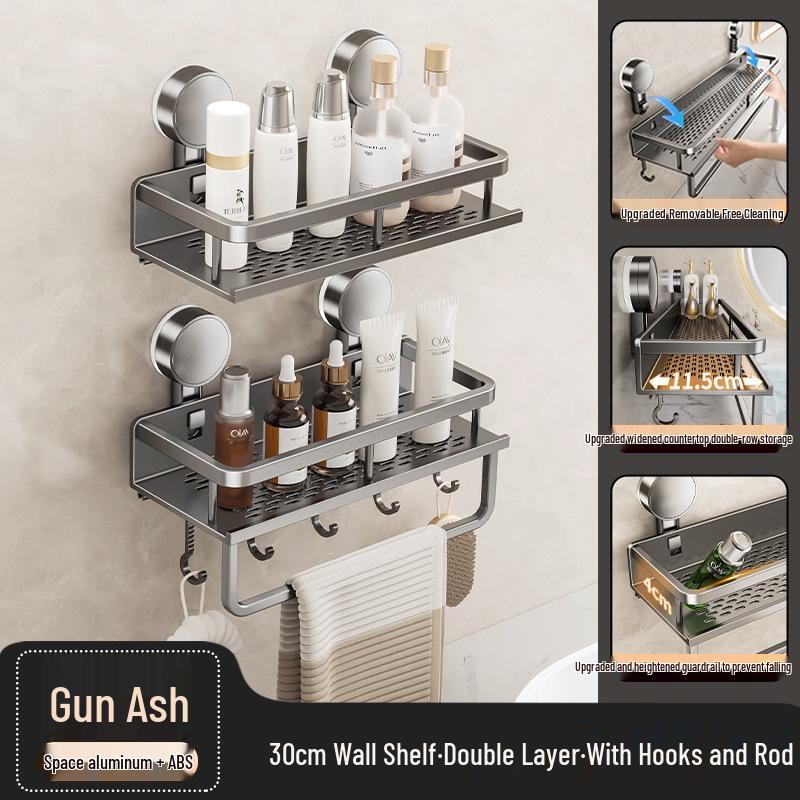 Настенная полка для ванной на присосках без сверления