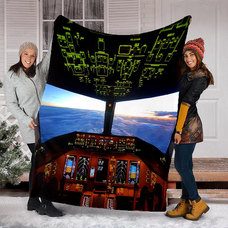 Pilots View Starry Sky Blanket Perfect All Seasons Soft Comfortable Sofa Office Nap Travel Birthday Gift Christmas Present