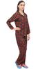Bimba Women Check Print Pajama Pant Set With Full Sleeve Shirt Nightwer Suit -