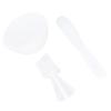 3pcs Face Mask Bowl Spatula Set Measuring Spoon Soft Silicone Washable Reusable Skin Care Clay Mask Applicator White