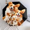 Узор с корги, автоматический складной зонт, портативная и складная конструкция, 8 спиц, рождественский или день рождения подарок.