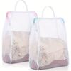 2PCS Honeycomb Mesh Laundry Bags with Handles,Durable Polyester Fabric, Versatile Rectangular Zipper Design for Delicate Clothes