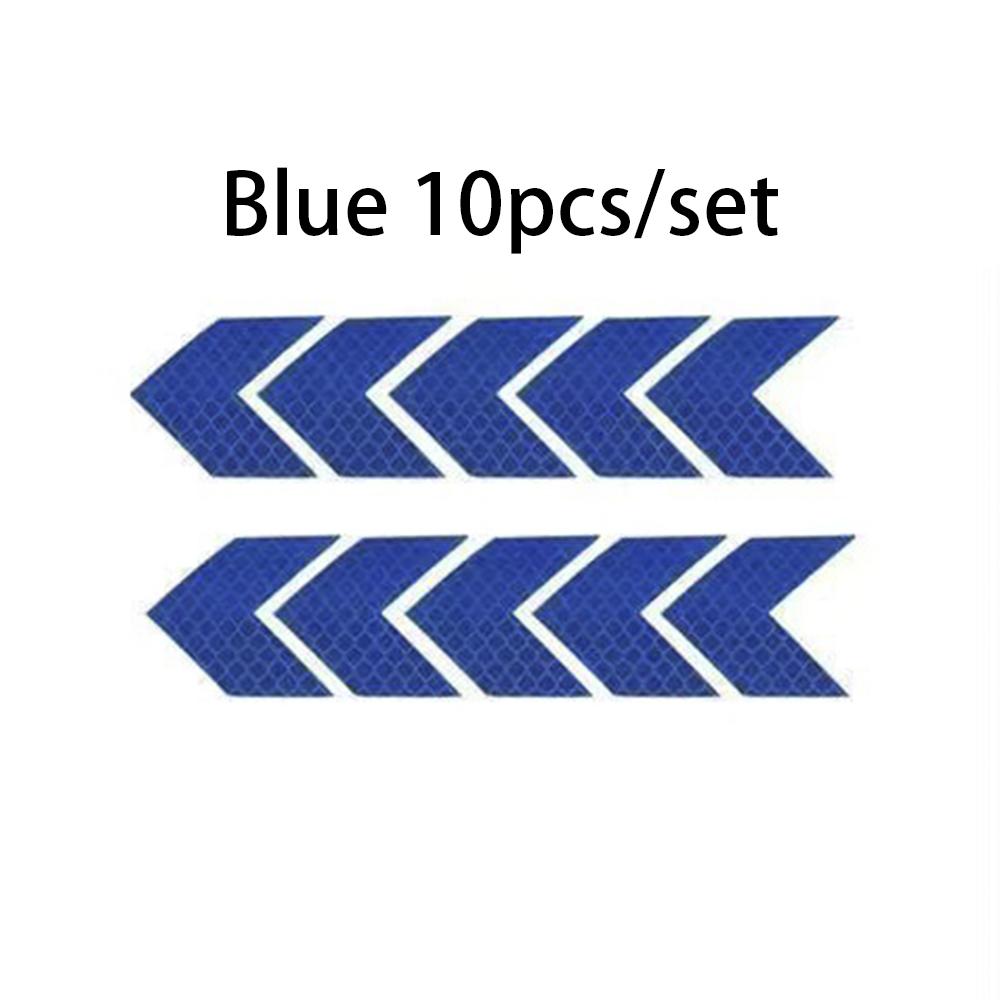 10Pcs 4.5*4cm Car Night Reflective Stickers,Safety Warning Tape,Blue/Red/White/Yellow/Fluorescence Green Car Decoration Stickers