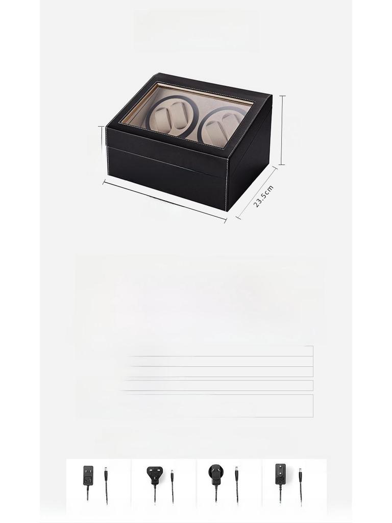 Dual-Head PU Leather Automatic Watch Winder Box