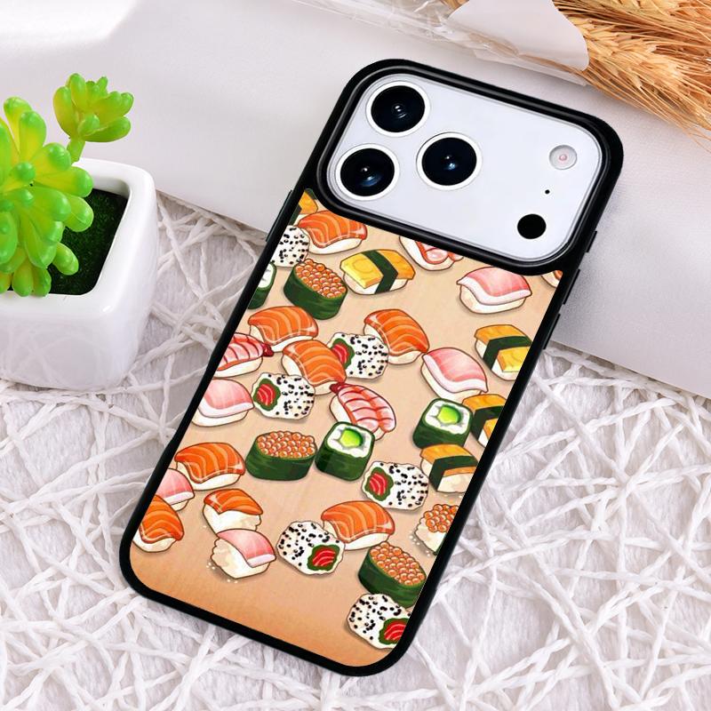 Милый Чехол для Телефона с Суши-Толпой для iPhone 17 Air 16 15 11 12 14 13 Pro Max Ударопрочный Чехол