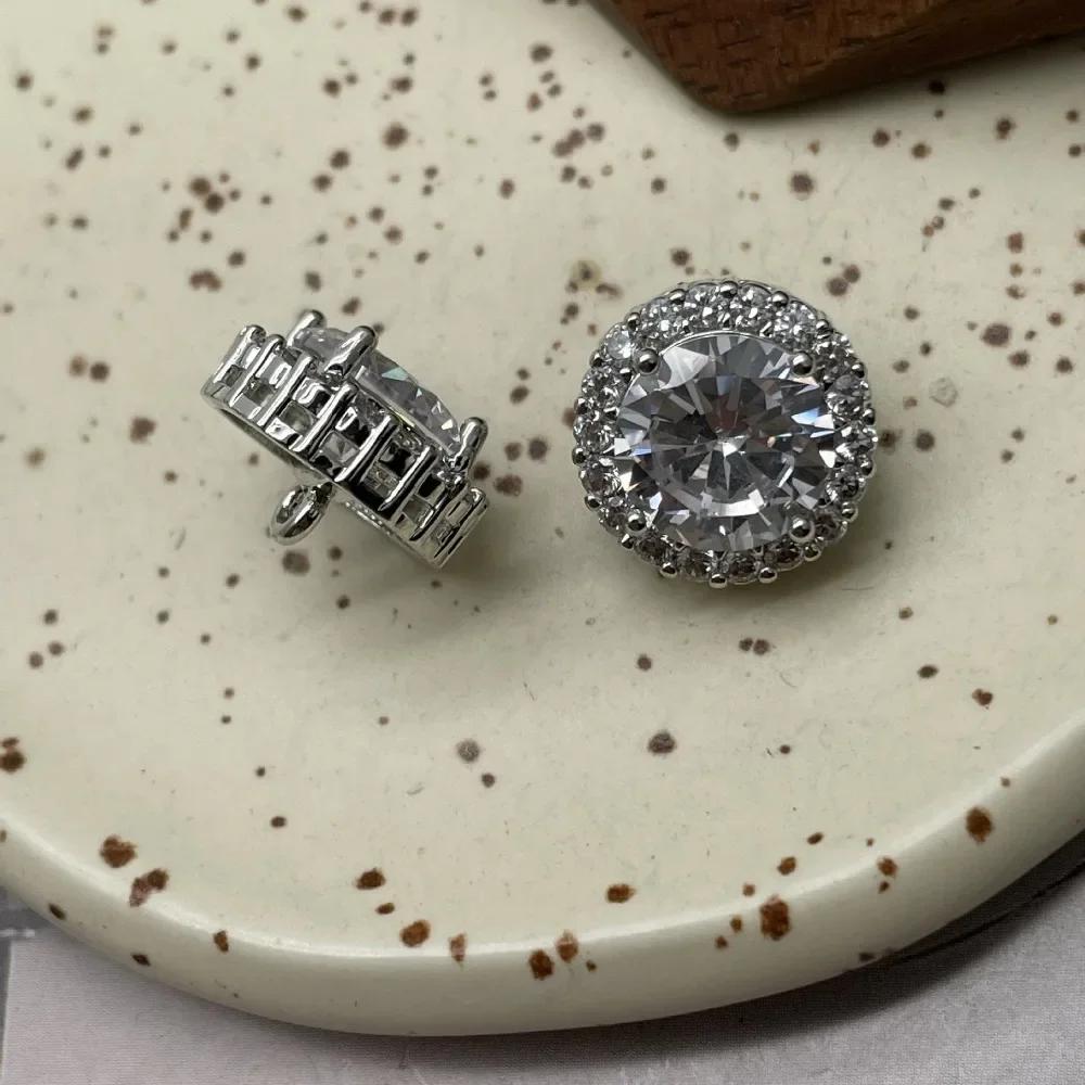 Блестящие роскошные пуговицы из циркония 12,5 мм круглые латунные пуговицы на ножке женские декоративные пуговицы для одежды