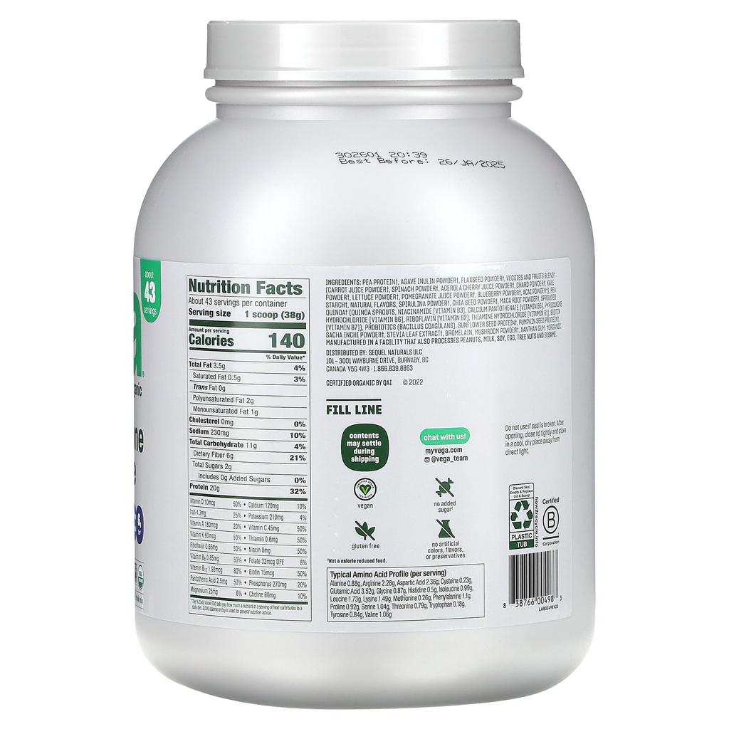 Vega One, All-in-One Shake, French Vanilla, 3 Lbs (1.6 Kg)