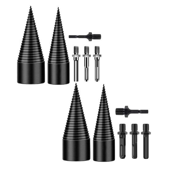 Набор сверл для дров Сверхпрочный колун для дров Съемные электросверла Винтовой конус Инструмент-насадка Инструмент для заготовки дров для колки дров