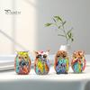 Граффити Сова Фигурка Сова из смолы Украшение для рабочего стола Многоцветная статуя Совы для дома Подставка под телевизор Офисная книжная полка Украшение стола
