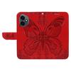 For Honor 400 5G (Global) Case Butterfly Pattern PU Leather Folio Flip Phone Cover -  Red